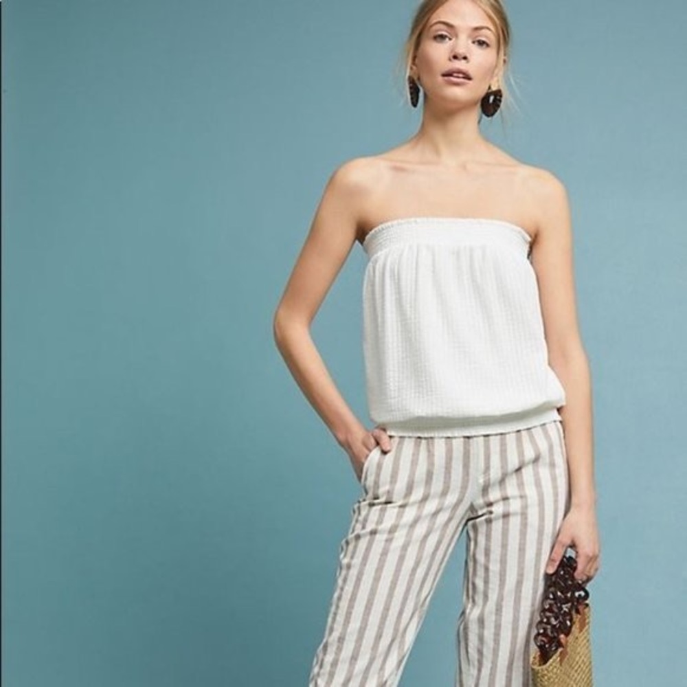 Anthropologie Colusa White Strapless Tube Top XL